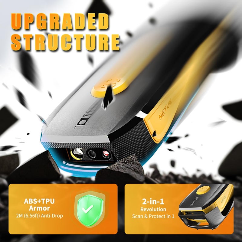 NETUM CS7501 QR Code Scanner – Upgraded Bluetooth Barcode Scanner, Mini Portable 1D & 2D Barcode Reader for Inventory Management, Cordless Image Scanner for Tablets, Android, iOS, PC, and POS Systems - Image 4